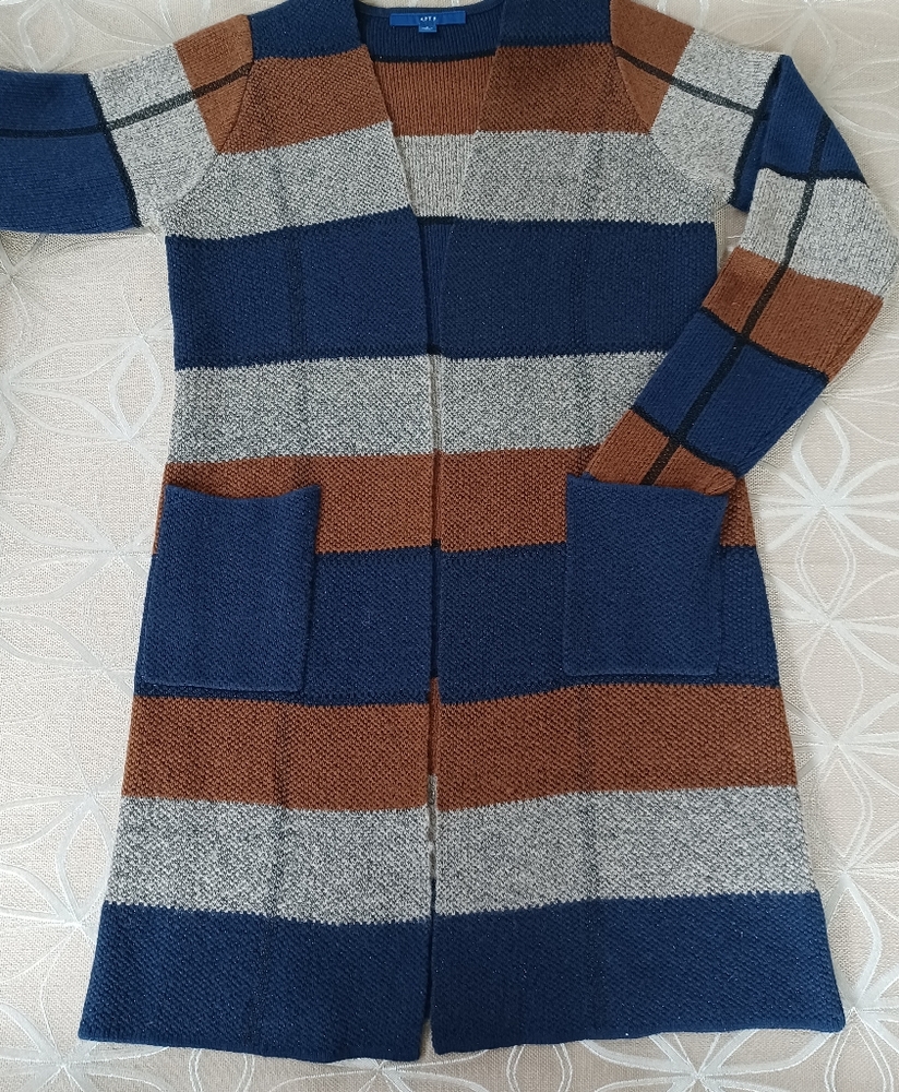 Long Colorblock Cardigan - Picture 2 of 9